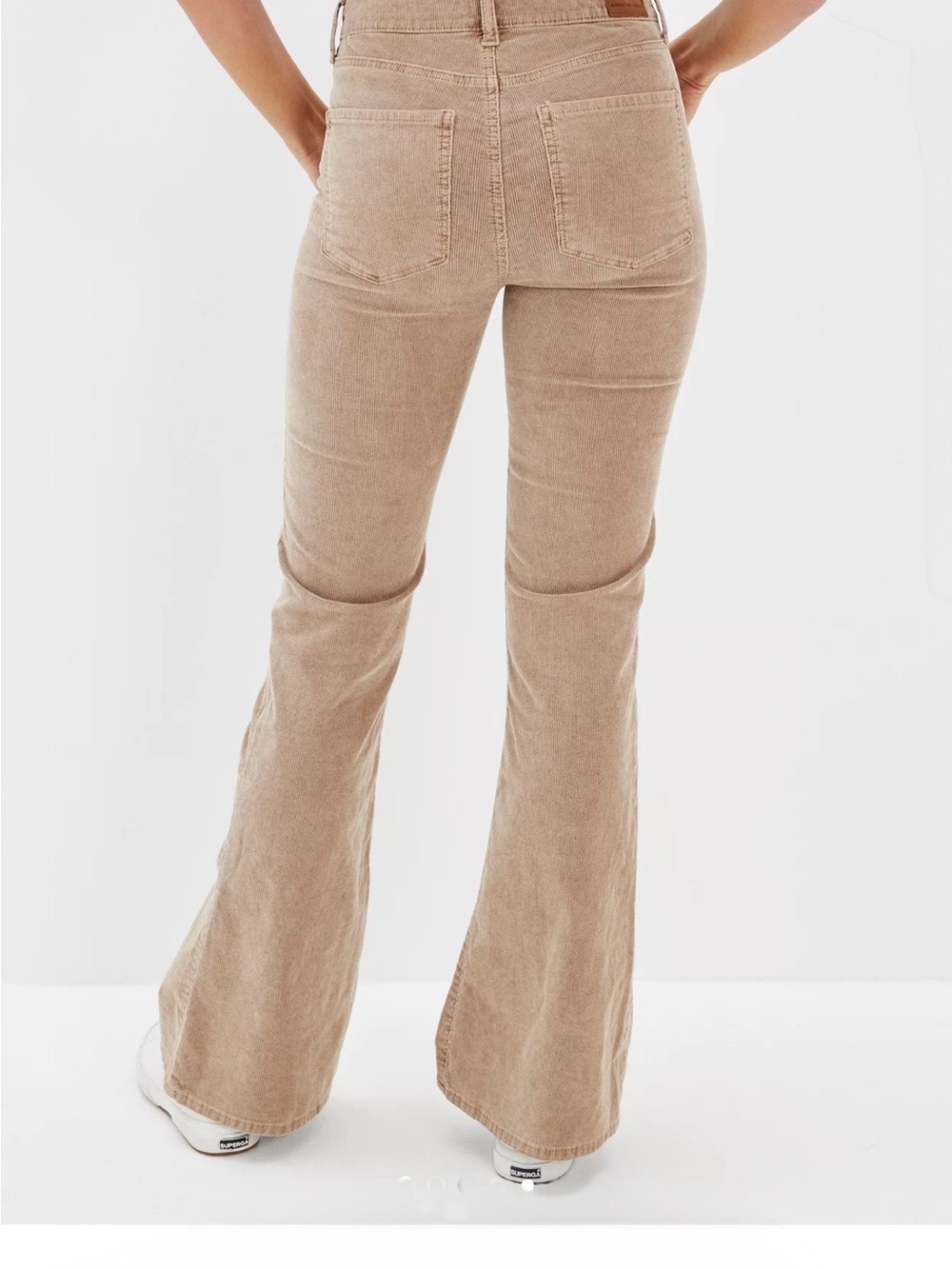 American Eagle Super High Rise Corduroy Flare Pants Button Fly Size 6 - Picture 3 of 10